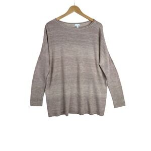 J. Jill Scoop Neck Dolman Oversized Sweater size Medium Tall Ombre Tan